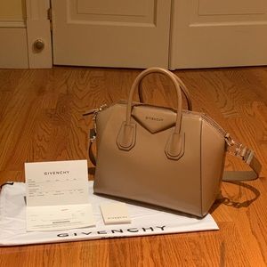 Givenchy Small Antigona Leather Dark Beige Tan